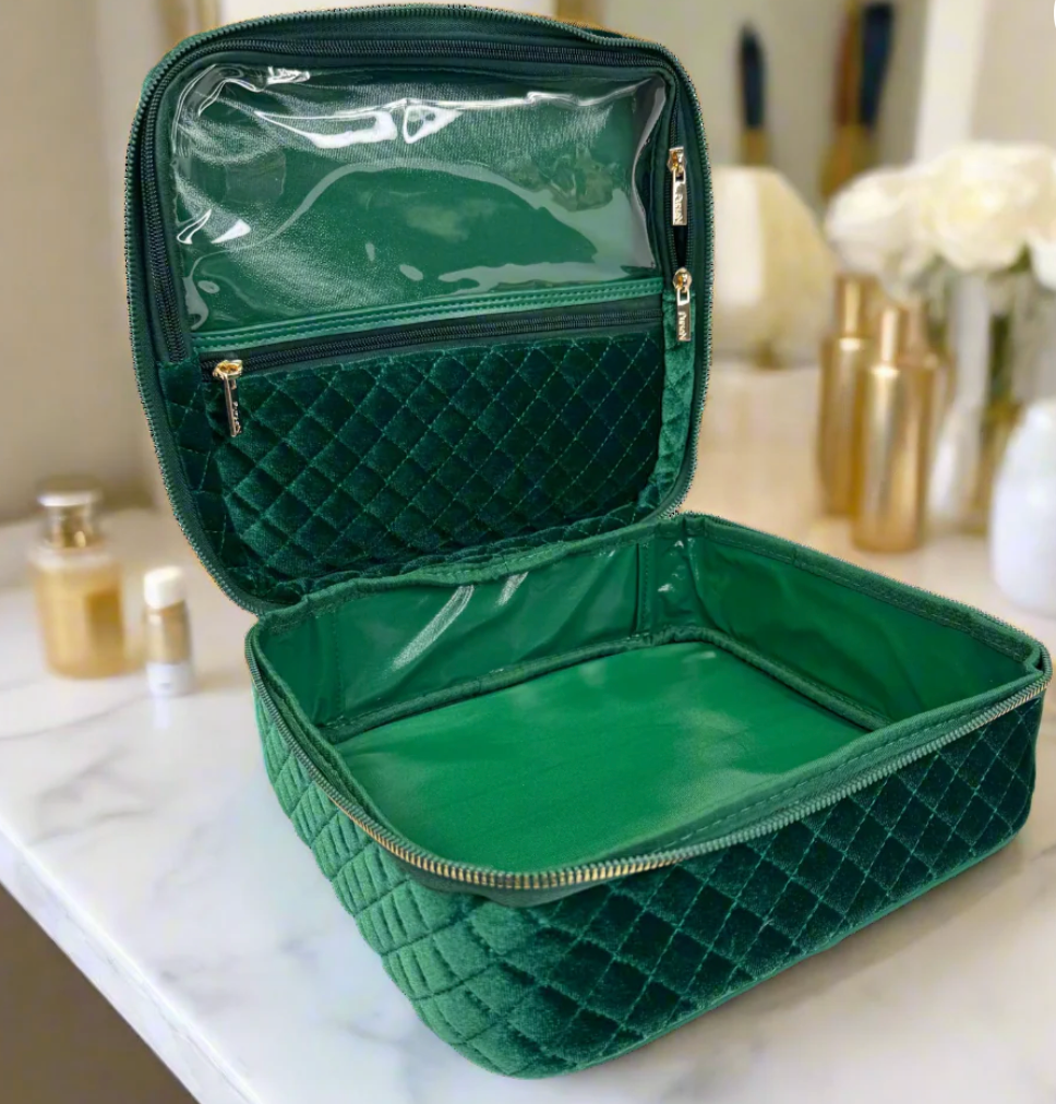 Mini Diva Makeup Case - Emerald Velvet