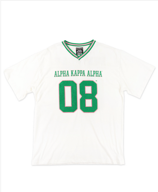 AKA OVERSIZED CHENILLE FOOTBALL JERSEY TEE