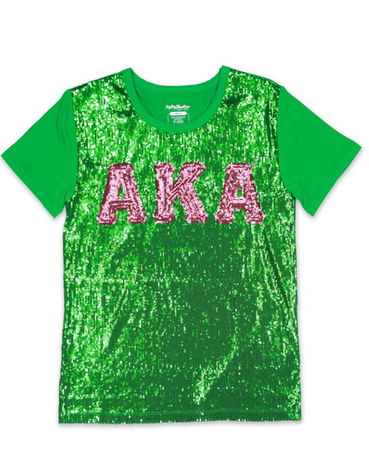 Sequin Tee- Green
