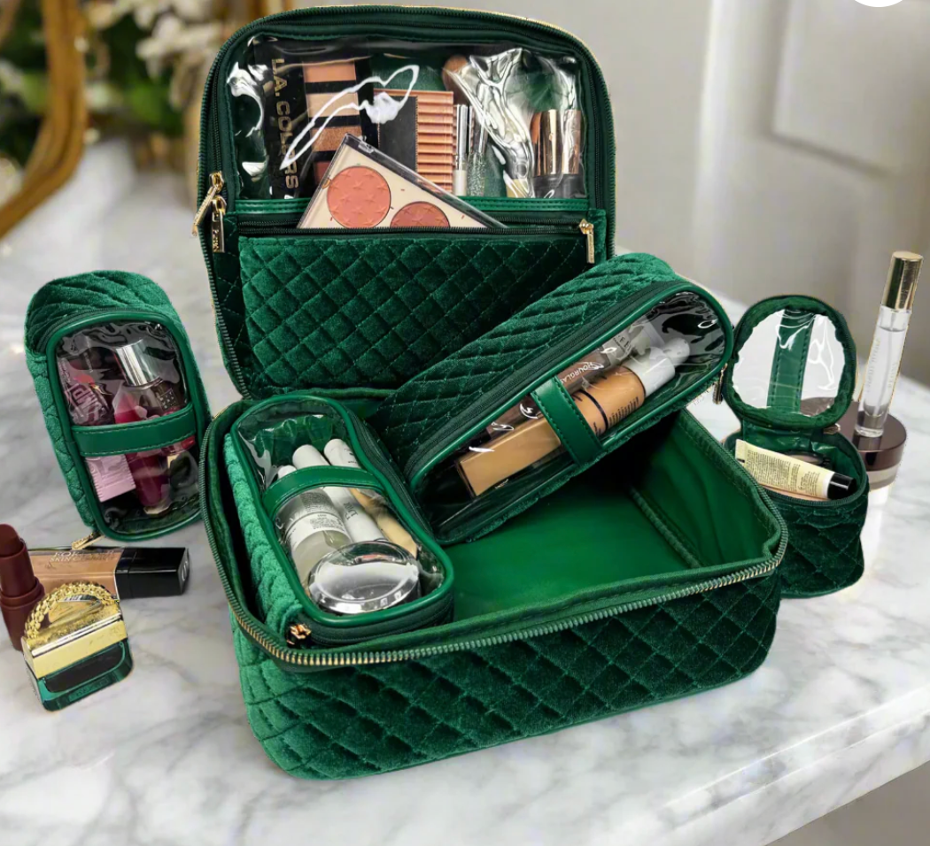 Mini Diva Makeup Case - Emerald Velvet