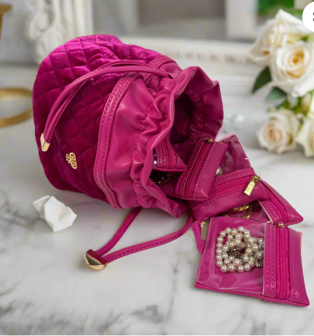 Ultra Jewelry Case- Fuchsia Velvet