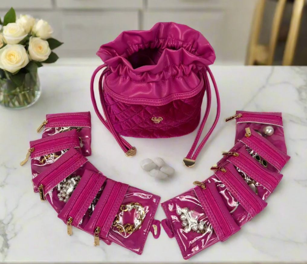Ultra Jewelry Case- Fuchsia Velvet